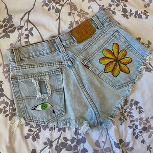VINTAGE Levi’s Painted Cut Off Jean Shorts